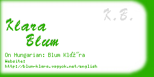 klara blum business card